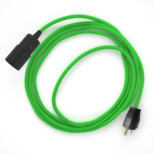 Plug-in Pendant with switch on socket | RM18 Lime Green Rayon