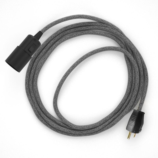 Plug-in Pendant with switch on socket | RN02 Gray Linen