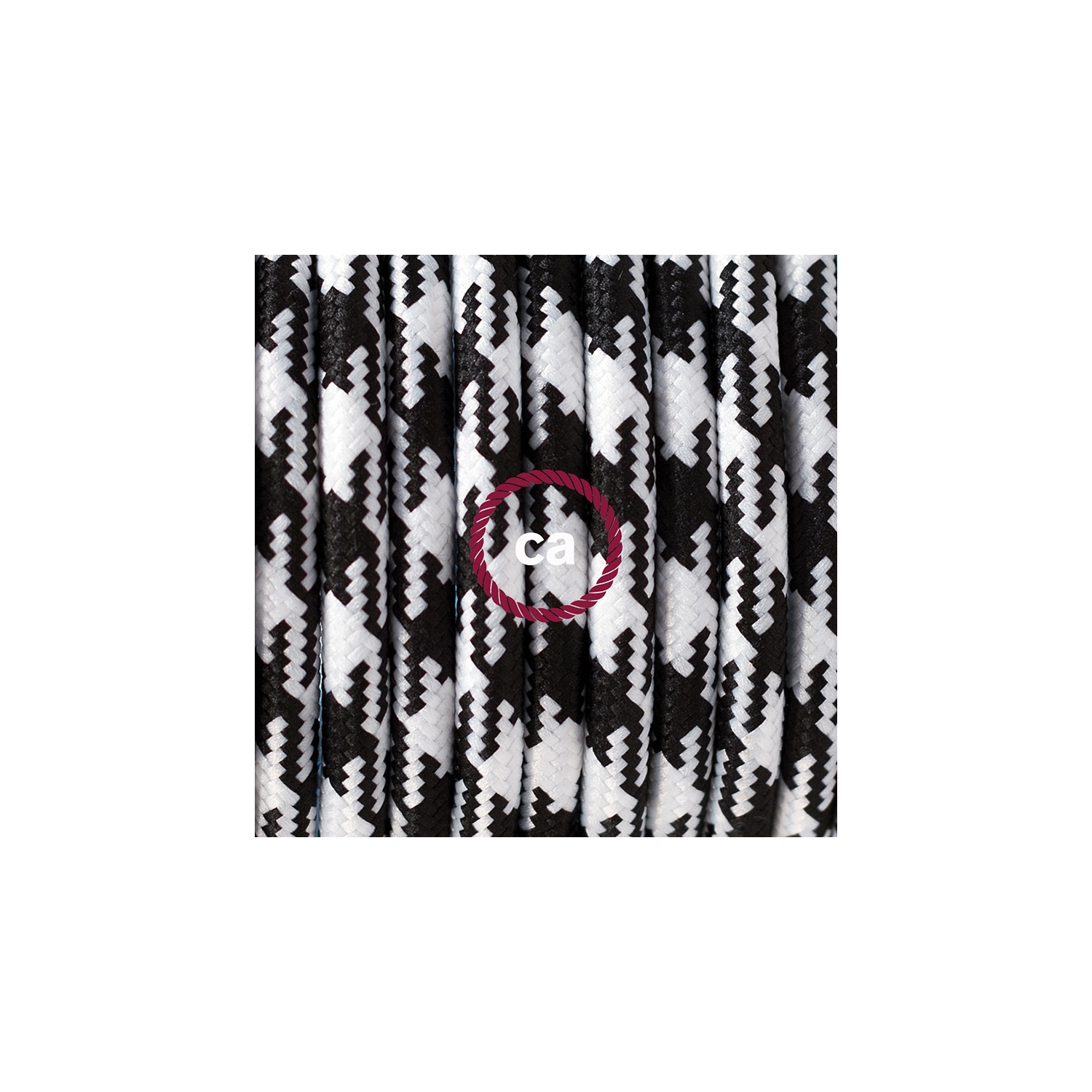Plug-in Pendant with switch on socket | RP04 Black & White Houndstooth