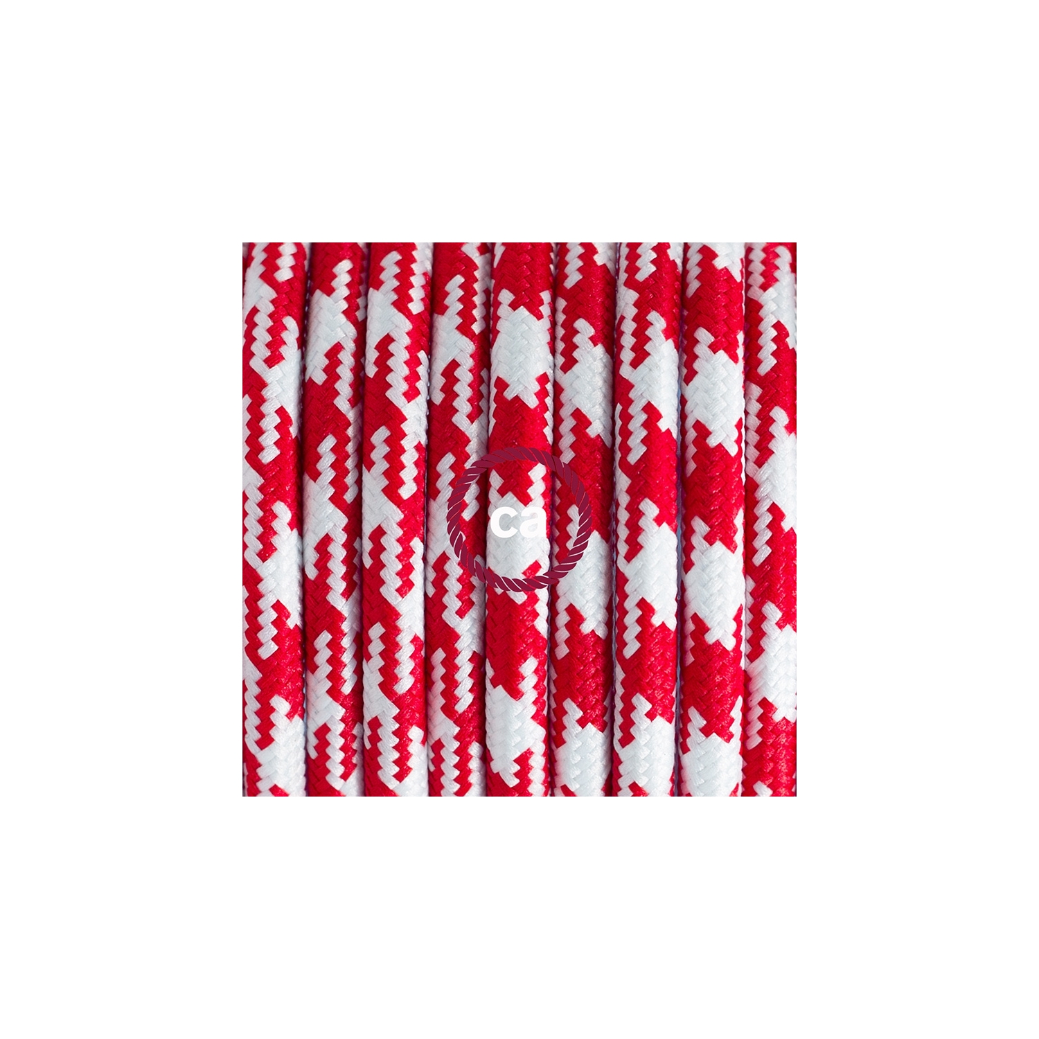 Plug-in Pendant with switch on socket | RP09 Red & White Houndstooth