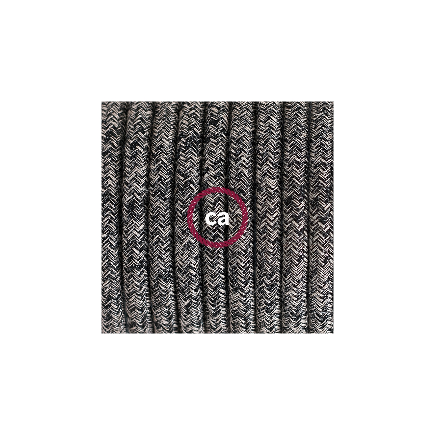 Plug-in Pendant with switch on socket | RS81 Black Glitter Cotton & Natural Linen Tweed