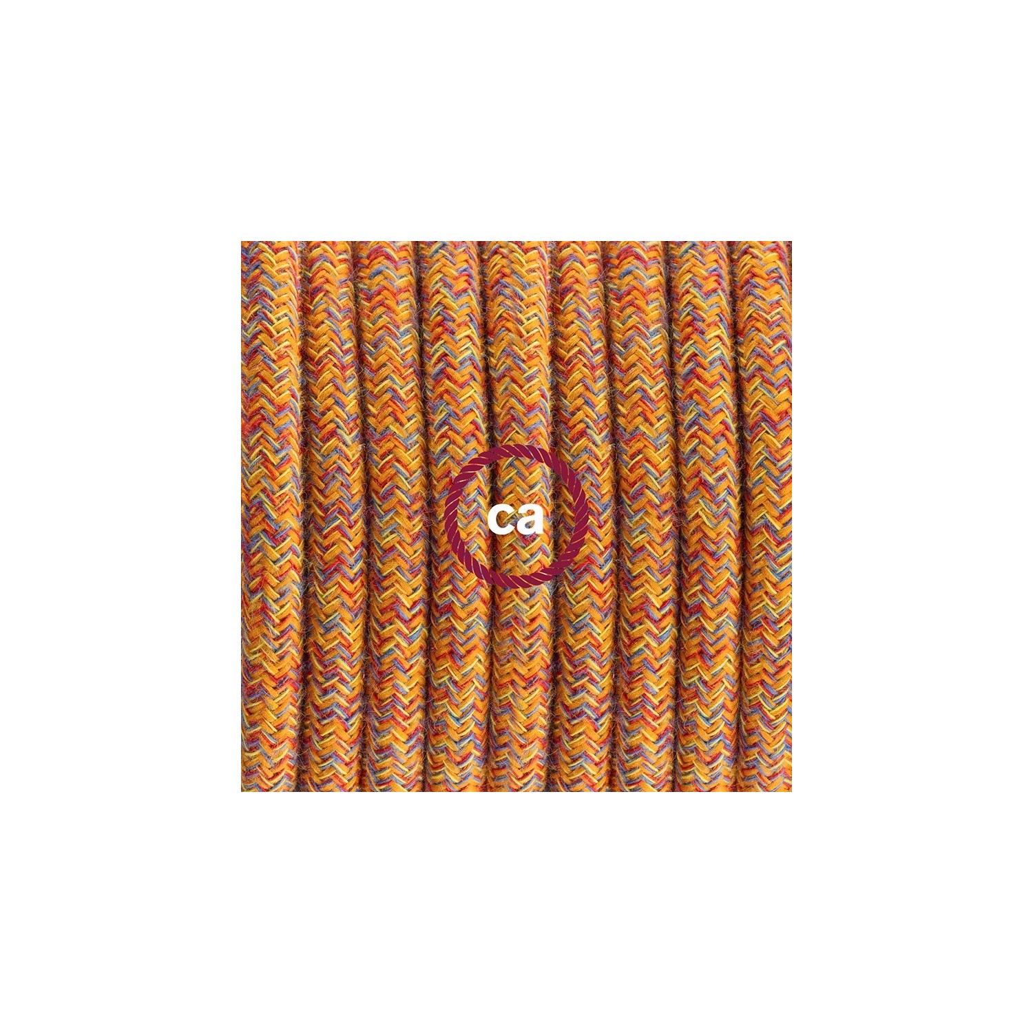 Plug-in Pendant with switch on socket | RX07 Orange Cotton Tweed