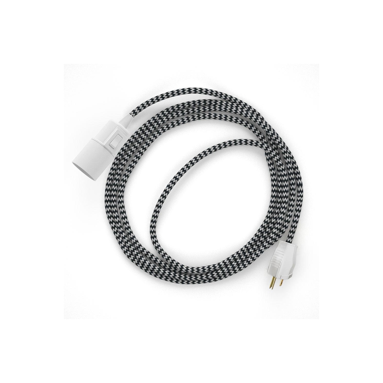 Plug-in Pendant with switch on socket | RZ04 Black & White Chevron