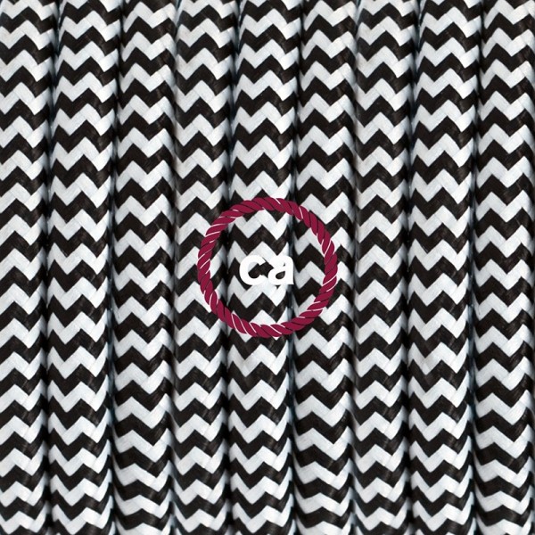 Plug-in Pendant with switch on socket | RZ04 Black & White Chevron