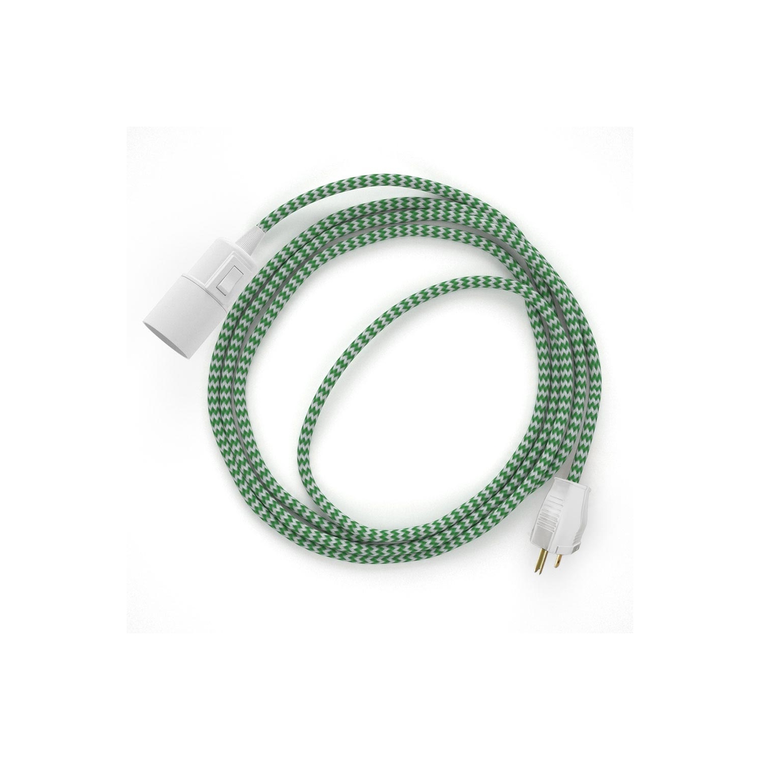 Plug-in Pendant with switch on socket | RZ06 Green & White Chevron
