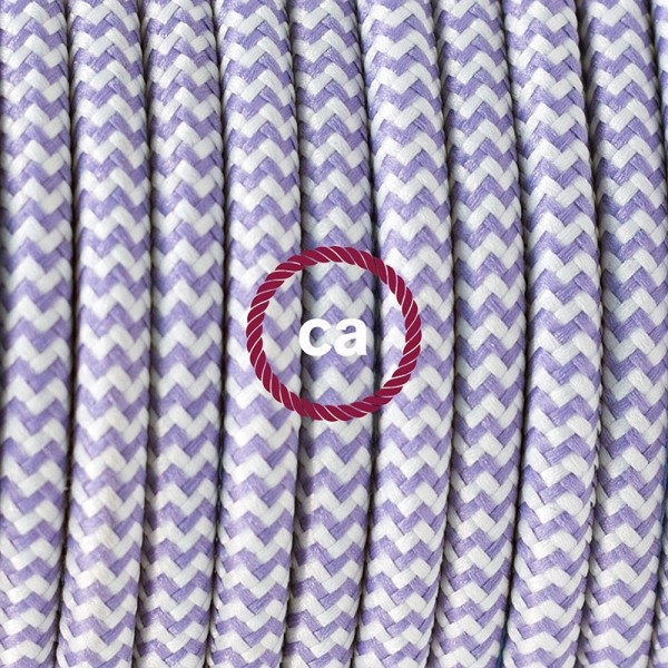 Plug-in Pendant with switch on socket | RZ07 Lilac & White Chevron