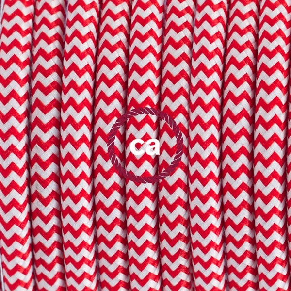 Plug-in Pendant with switch on socket | RZ09 Red & White Chevron