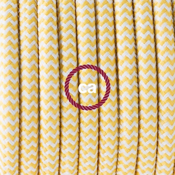Plug-in Pendant with switch on socket | RZ10 Yellow & White Chevron