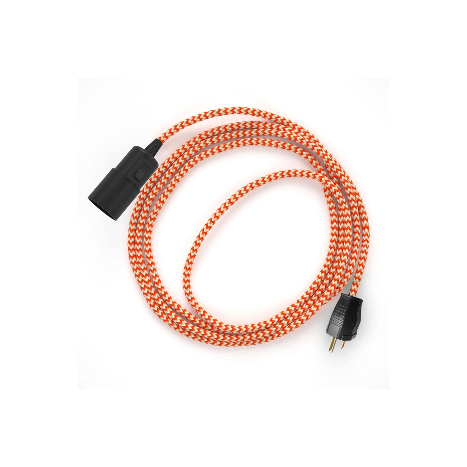 Plug-in Pendant with switch on socket | RZ15 Orange & White Chevron