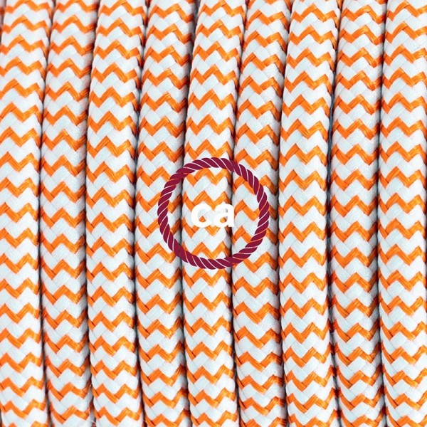 Plug-in Pendant with switch on socket | RZ15 Orange & White Chevron