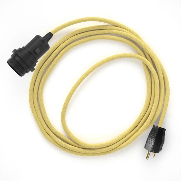 Plug-in Pendant for Lampshade with switch on socket | RC10 Pale Yellow