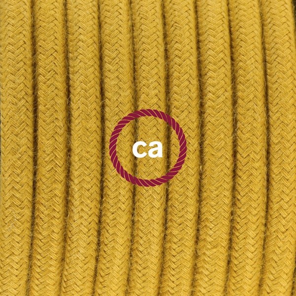 Plug-in Pendant for Lampshade with switch on socket | RC31 Mustard Cotton