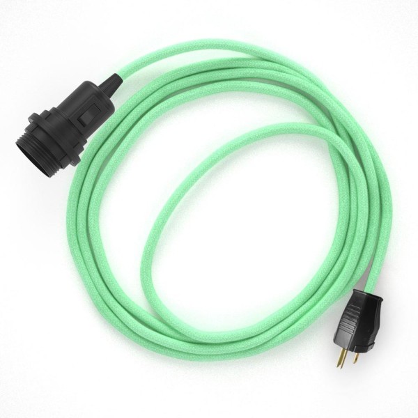 Plug-in Pendant for Lampshade with switch on socket | RC34 Mint Green Cotton