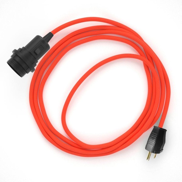 Plug-in Pendant for Lampshade with switch on socket | RF15 Neon Orange