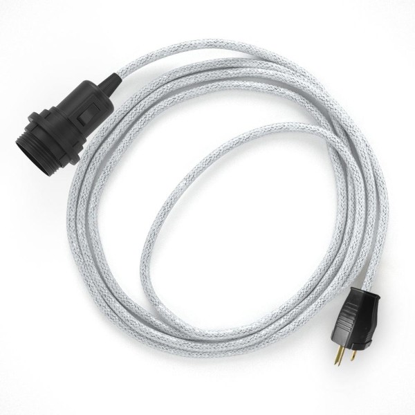 Plug-in Pendant for Lampshade with switch on socket | RL01 White Glitter