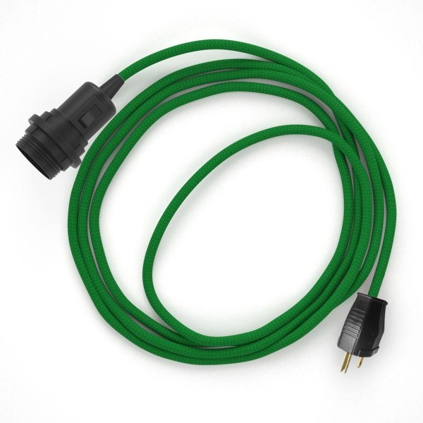 Plug-in Pendant for Lampshade with switch on socket | RM06 Green Rayon