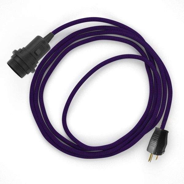 Plug-in Pendant for Lampshade with switch on socket | RM14 Violet Rayon