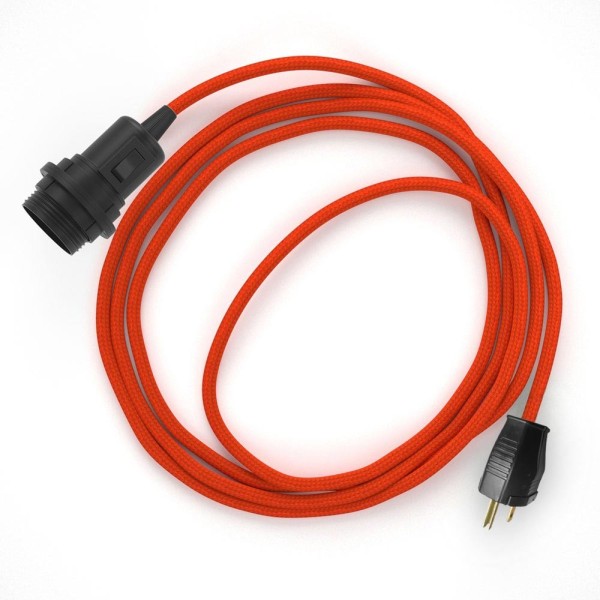 Plug-in Pendant for Lampshade with switch on socket | RM15 Orange Rayon