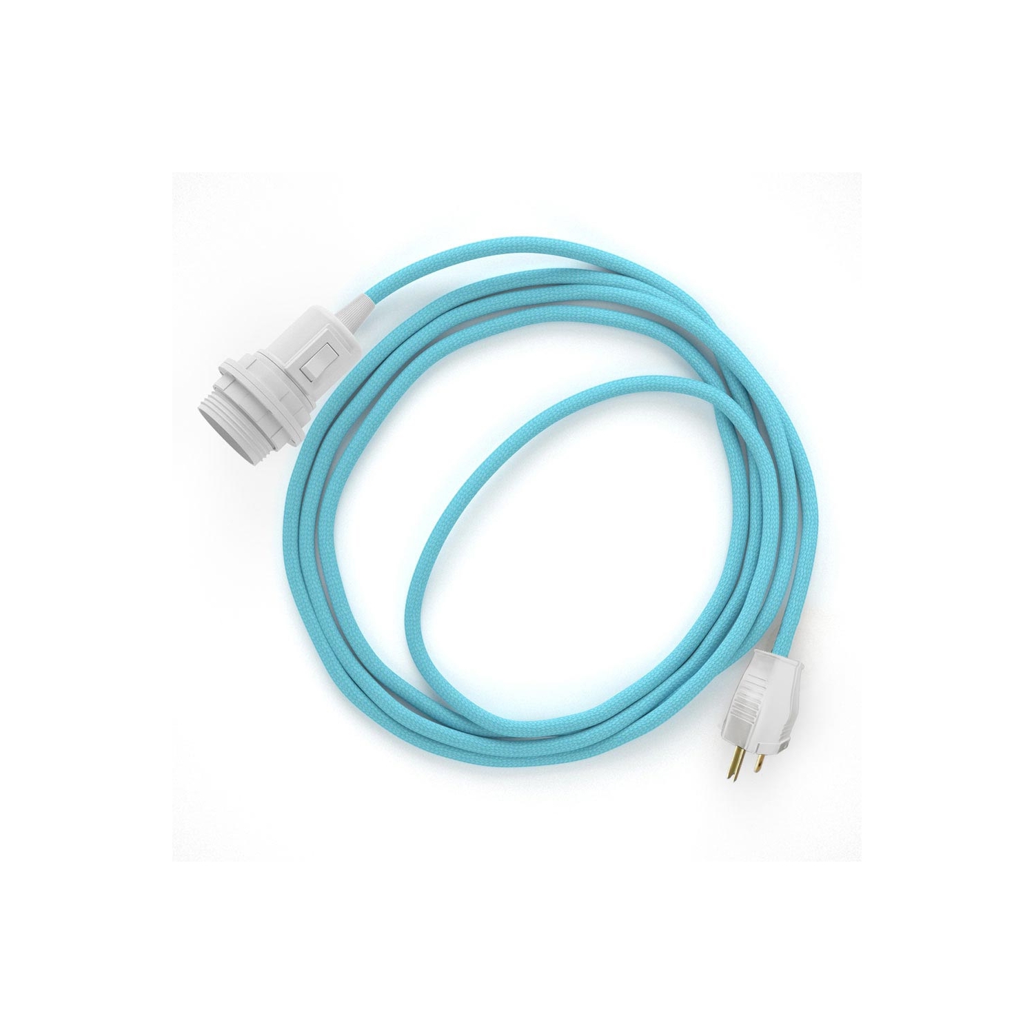 Plug-in Pendant for Lampshade with switch on socket | RM17 Baby Blue Rayon