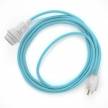 Plug-in Pendant for Lampshade with switch on socket | RM17 Baby Blue Rayon