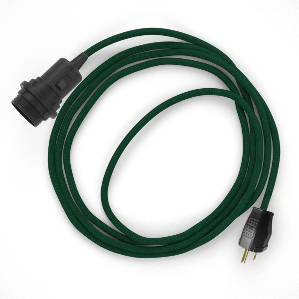 Plug-in Pendant for Lampshade with switch on socket | RM21 Emerald Rayon