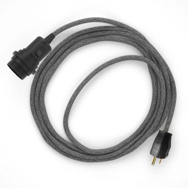 Plug-in Pendant for Lampshade with switch on socket | RN02 Gray Linen