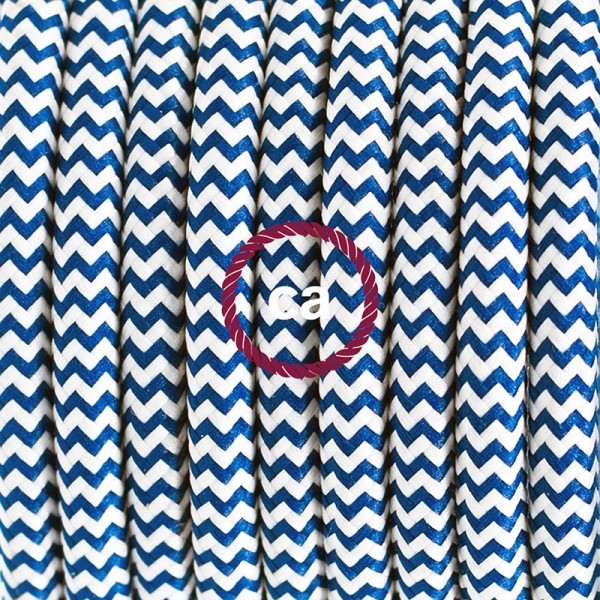 Plug-in Pendant for Lampshade with switch on socket | RZ12 Blue & White Chevron