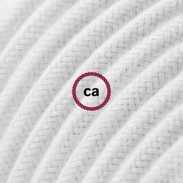 Cord-set - RC01 White Cotton Covered Round Cable