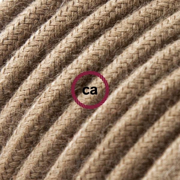 Cord-set - RC13 Brown Cotton Covered Round Cable