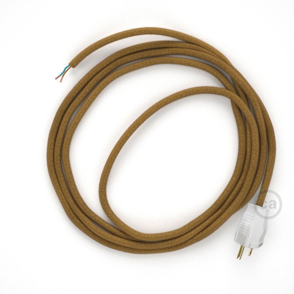 Cord-set - RC31 Mustard Cotton Covered Round Cable