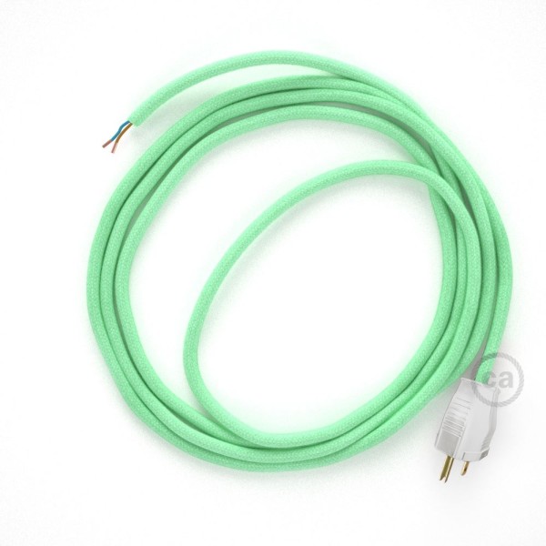 Cord-set - RC34 Mint Green Cotton Covered Round Cable