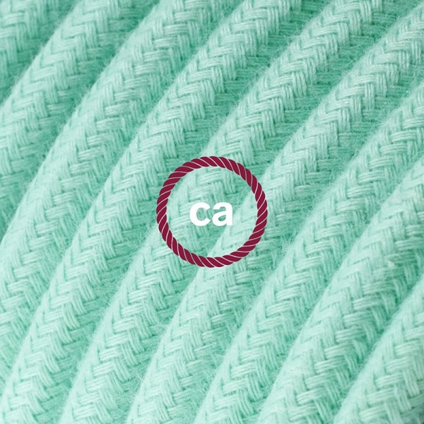 Cord-set - RC34 Mint Green Cotton Covered Round Cable