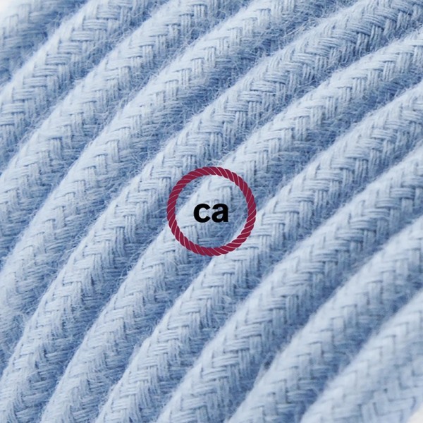 Cord-set - RC53 Baby Blue Cotton Covered Round Cable