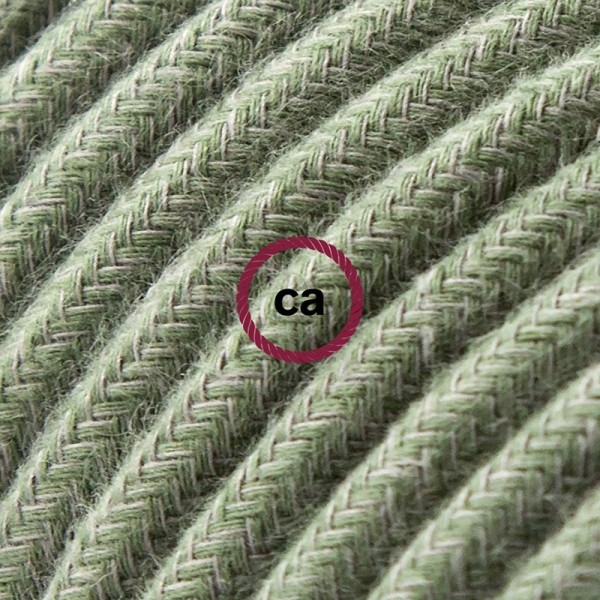 Cord-set - RC63 Gray Green Cotton Covered Round Cable