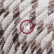 Cord-set - RD53 Natural & Brown Linen Stripe Covered Round Cable
