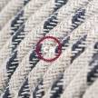 Cord-set - RD54 Natural & Charcoal Linen Stripe Covered Round Cable