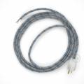 Cord-set - RD55 Natural & Blue Linen Stripe Covered Round Cable