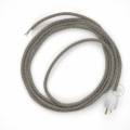 Cord-set - RD62 Natural & Thyme Green Linen CrissCross Covered Round Cable