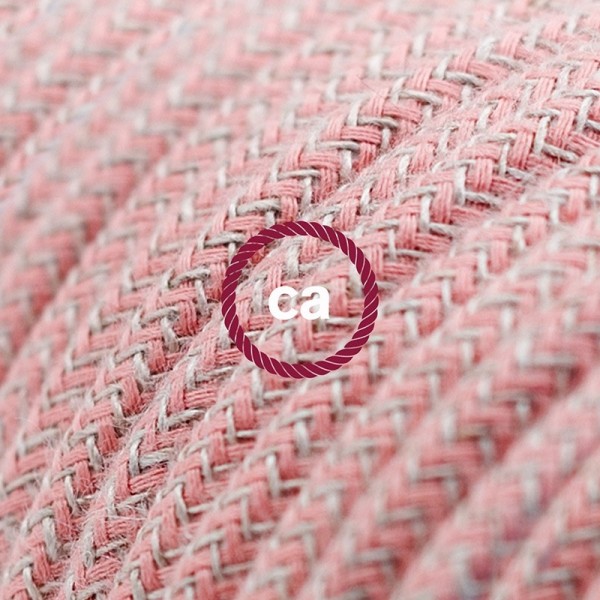 Cord-set - RD71 Natural & Pink Linen Chevron Covered Round Cable
