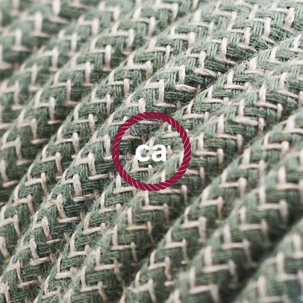 Cord-set - RD72 Natural & Thyme Green Linen Chevron Covered Round Cable