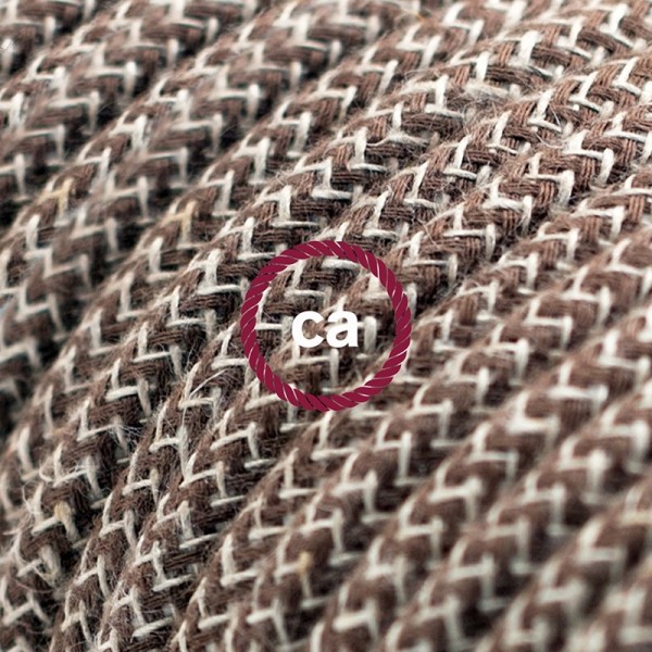 Cord-set - RD73 Natural & Brown Linen Chevron Covered Round Cable