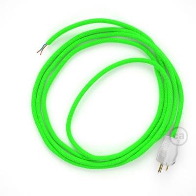 Cord-set - RF06 Neon Green Covered Round Cable