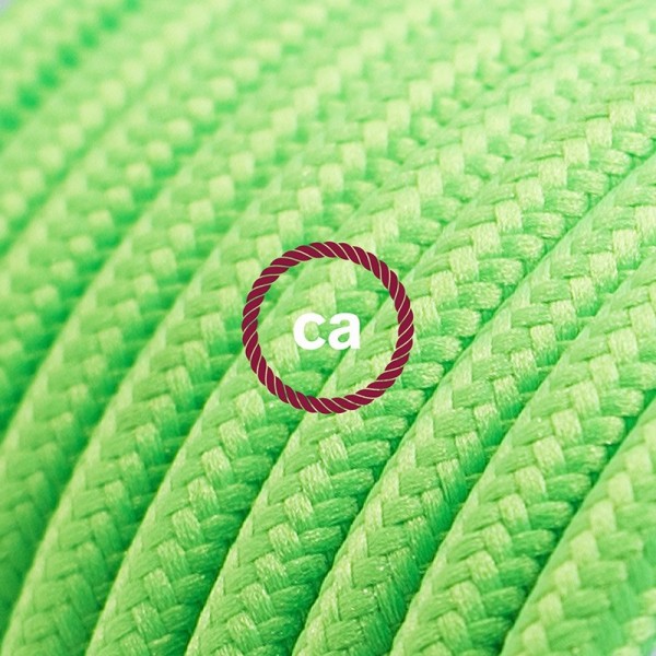 Cord-set - RF06 Neon Green Covered Round Cable