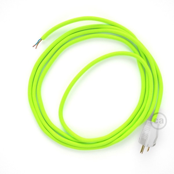 Cord-set - RF10 Neon Yellow Covered Round Cable