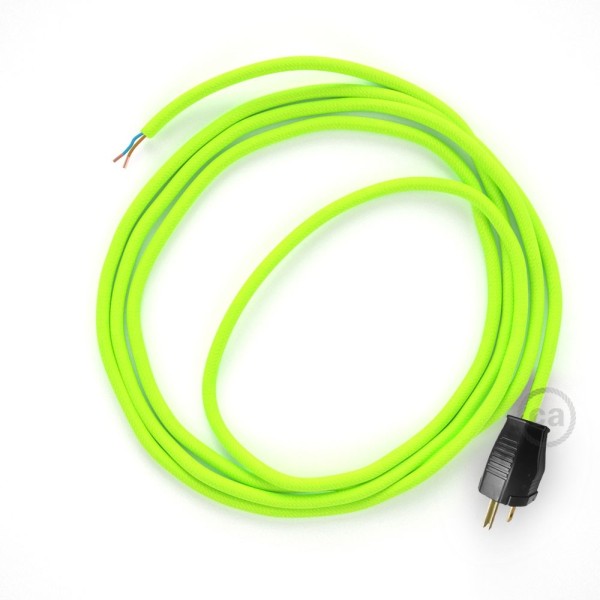Cord-set - RF10 Neon Yellow Covered Round Cable