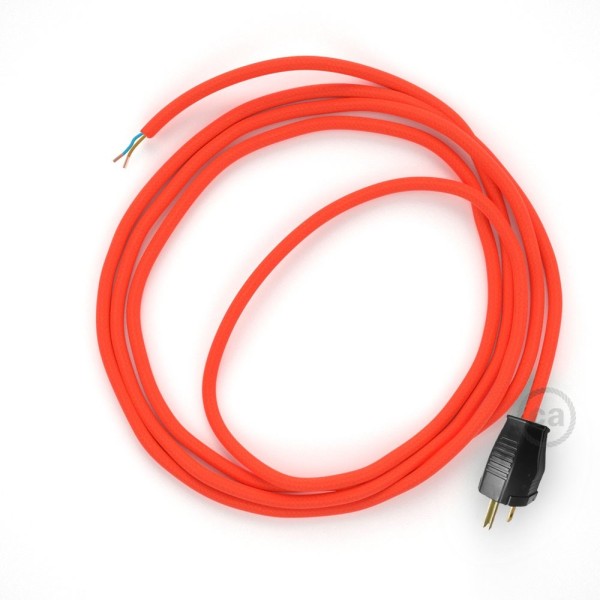 Cord-set - RF15 Neon Orange Covered Round Cable
