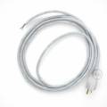 Cord-set - RL01 White Glitter Covered Round Cable