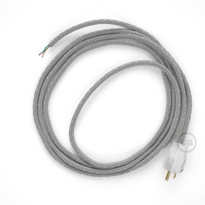 Cord-set - RL02 Silver Glitter Covered Round Cable