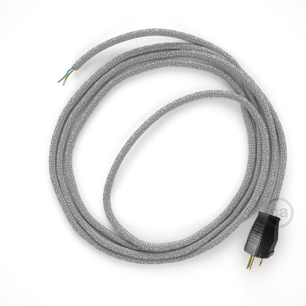Cord-set - RL02 Silver Glitter Covered Round Cable