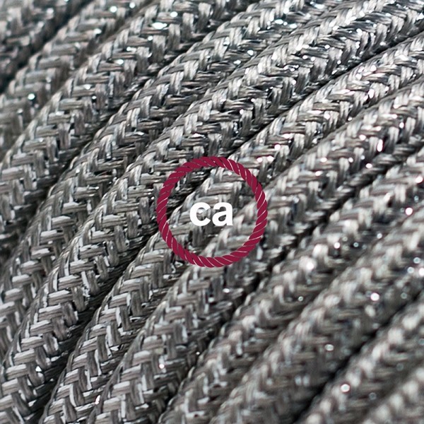 Cord-set - RL02 Silver Glitter Covered Round Cable